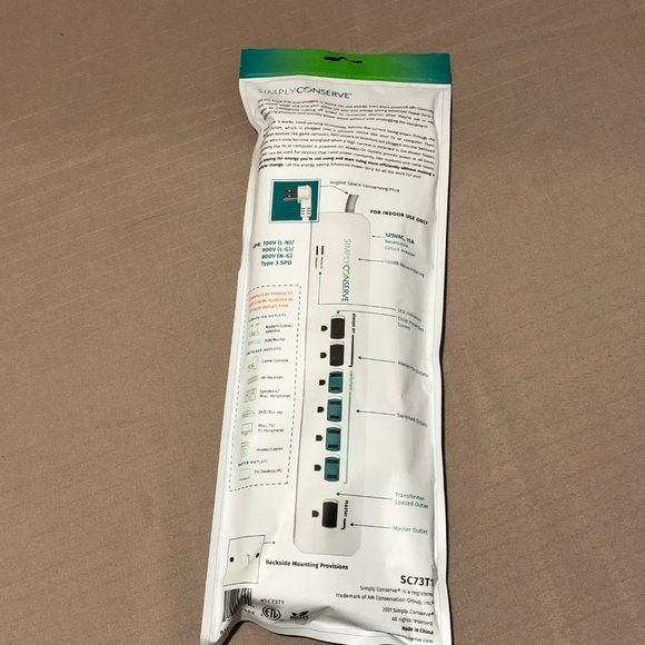 *NIB* Simply Conserve 7 Outlet Advanced Power - Picture 5 of 9